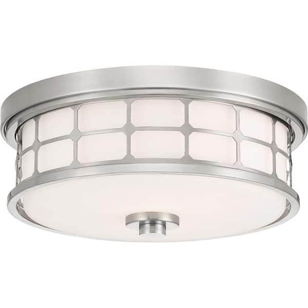 Quoizel Guardian 13.5 in. 2-Light Brushed Nickel Flush Mount