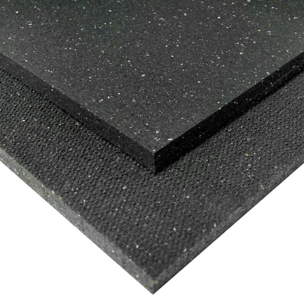 Black Heavy Duty Recycled Rubber Mat, 3/4-Inch x 3 x 4-Feet