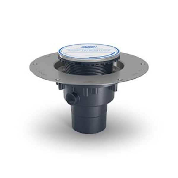 Zurn 5 in. Stainless Steel Top Assembly, Adjustable with Deck Plate, clamp collar and 3 in. x 4 in. Outlet, Floor Drain