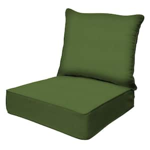 Outdoor Deep Seating Lounge Chair Cushion in Textured Solid Artichoke Green