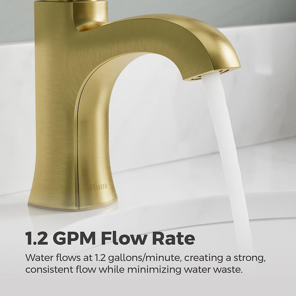 Vaneri Brushed Gold Single Handle Bathroom Faucet