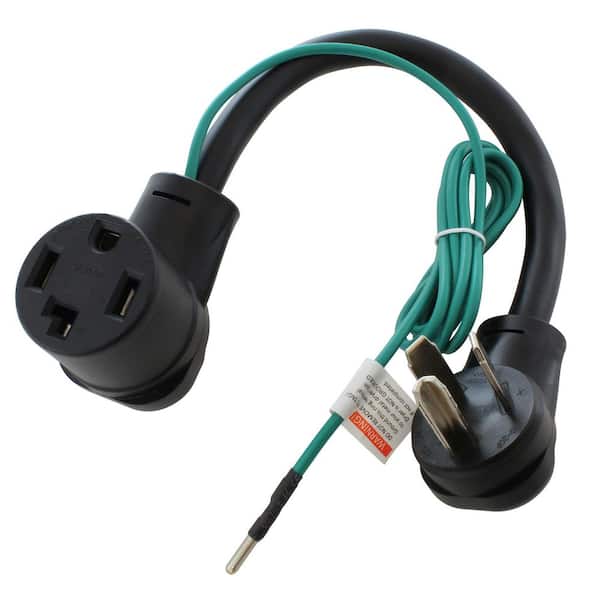 1.5 ft. 3-Prong 30 Amp Dryer Plug to 4-Prong Dryer Female Connector Adapter
