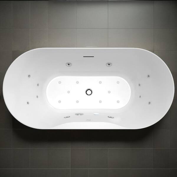 ANZZI Julia Series 67 in. Freestanding Acrylic Combination Bathtub