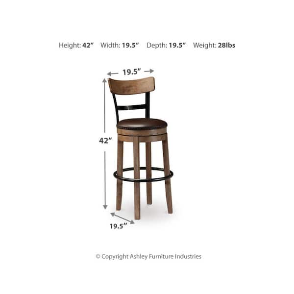 Pinnadel Bar Height Stool - Light Brown - (D542-130) Pinnadel Bar Height Stool - Light Brown - (D542-130)