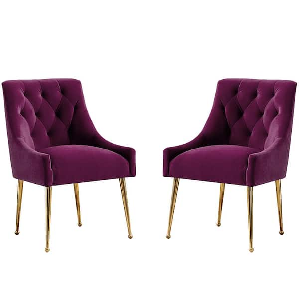 Kinwell Purple Polyester Dining Arm, Plum Velvet Dining Chairs Uk