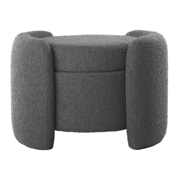 MODWAY Nebula Charcoal Boucle Upholstered Ottoman EEI-5561-CHA
