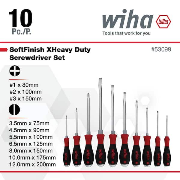 SWIX HF5.6.7.8.10BW 5個セット Wiha Soft Finish XHeavy Duty Slotted and Phillips Screwdriver Set