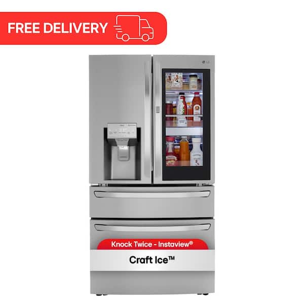 30 cu. ft. French Door Refrigerator, InstaView, Full-Convert Drawer, Craft Ice in PrintProof Stainless Steel