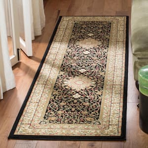 Lyndhurst Black/Ivory 2 ft. x 16 ft. Border Runner Rug