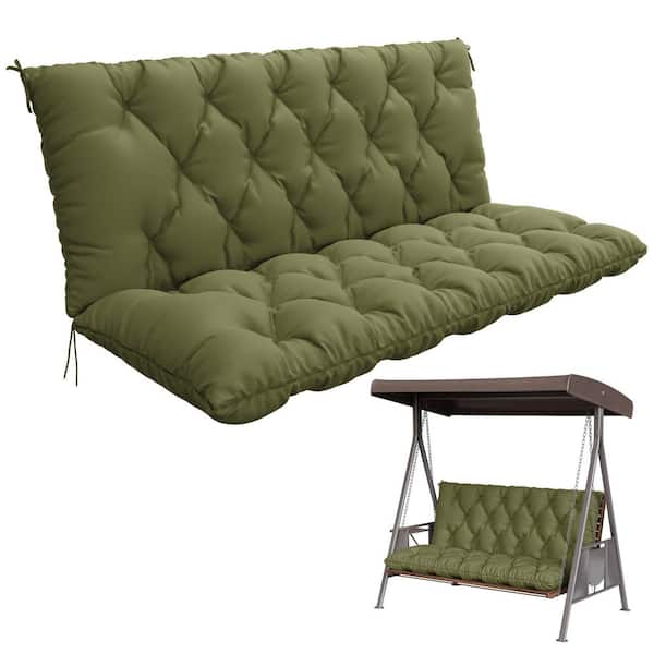 60 in. x 40 in. 2-3 Seater Patio Contoured Replacement Bench Cushion Outdoor Porch Swing Cushion Cushion Light Green