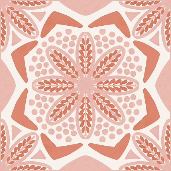 FloorPops 12 in. x 12 in. Charlotte Coral Pink 3 MIL Peel and
