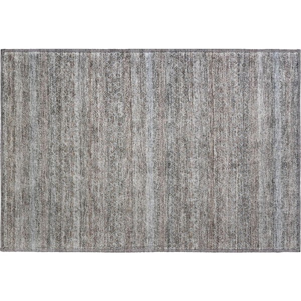 Mayfield Premium Machine Washable Abstract AMF2105 Brown 2 ft. x 3 ft. Accent Rug