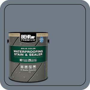1 gal. #N490-5 Charcoal Blue Solid Color Waterproofing Exterior Wood Stain and Sealer