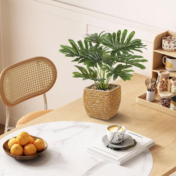Unbranded Monstera 10 in. Artificial Green Indoor Faux Plant in Square  Rattan Basket for Home Office Wedding Decor 59B1124C1559