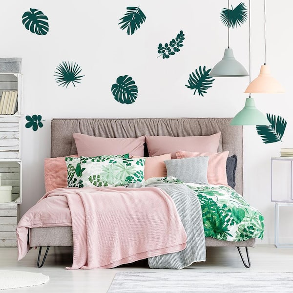 Graphic Palm Leaf Peel and Stick Wall Decals (Set of 9)