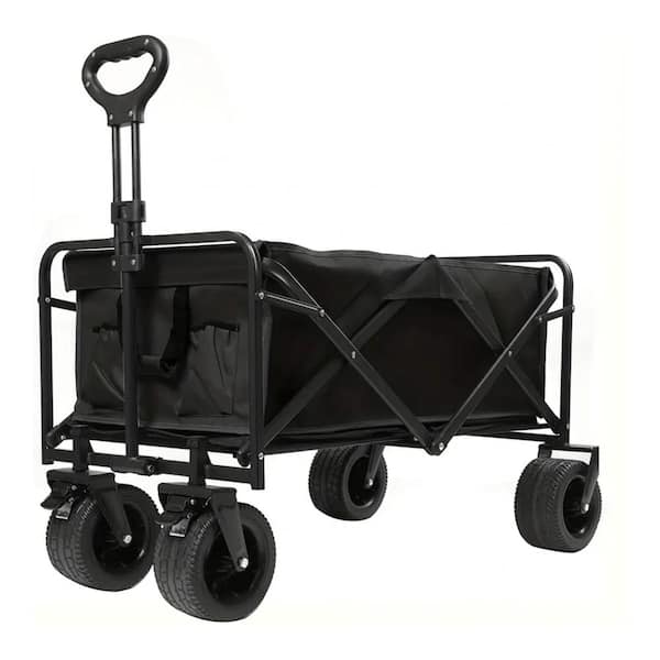 Collapsible Wagon Cart, Heavy-Duty Folding Utility Wagon with 600D Oxford Fabric for Beach Garden Camping Sports
