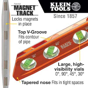 6.25 in. 4-Vial Torpedo Conduit Level, High Visibility