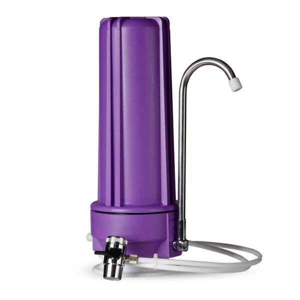 ISPRING Countertop Multi Filtration Drinking Water Filter Dispenser in Purple