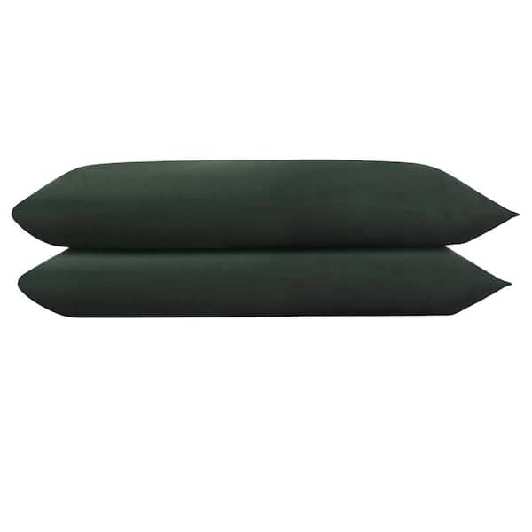 Delara Delara Forest Green Solid 100% Eucalyptus Lyocell Tencel, King, Pack of 2 Smooth and Breathable, Super Soft Pillowcases