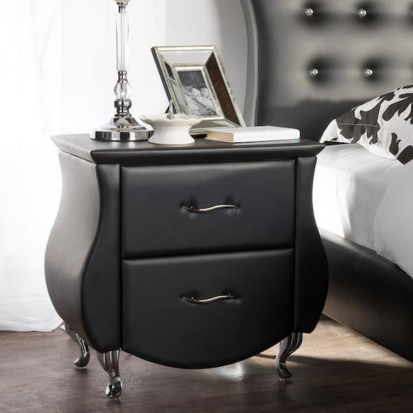 baxton studio nightstand black