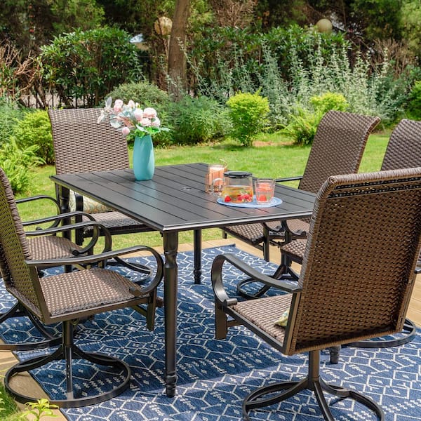 7 piece deals rattan dining set