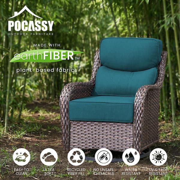 24 in. W x 24 in. D 4-Piece High Back Universal Outdoor Lounge Chair Cushion in Peacock Green