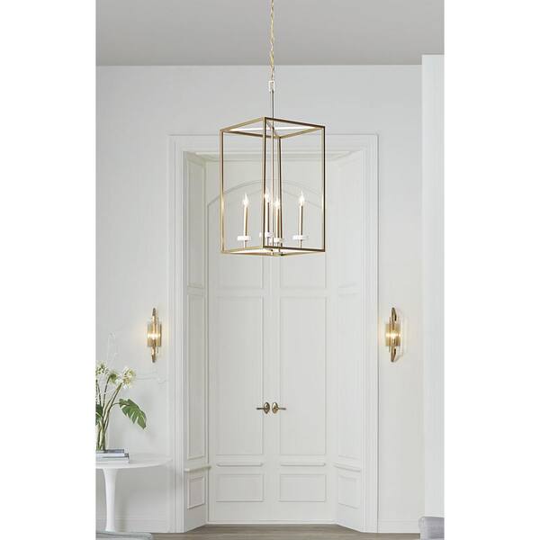 Progress Lighting Palacio 4-Light Vintage Gold Modern/Contemporary Drum Medium Hanging Pendant Light