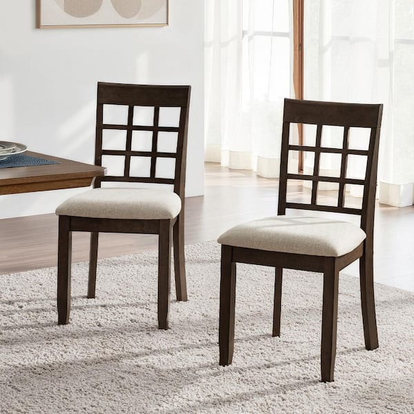 Palmira Walnut Polyester Solid Wood Dining Chair (Set of 2)