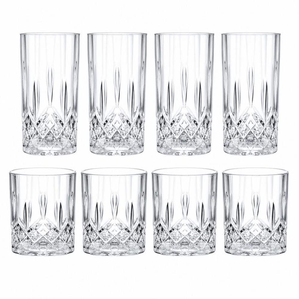 Numhew Clear Crystal Glass Cups Set with 11 oz. Old Fashioned