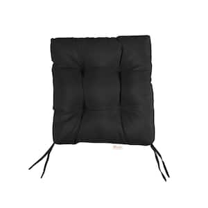 Sunbrella Canvas Black Tufted Chair Cushion Square Back 16 x 16 x 3