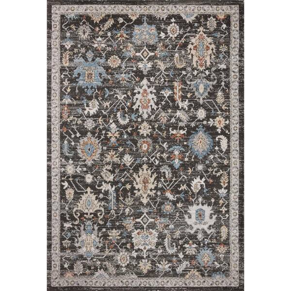 LOLOI II Odette Charcoal/Multi 2 ft. 7 in. x 12 ft. Oriental Runner