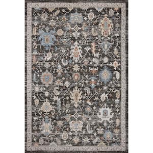 Odette Charcoal/Multi 5 ft. 3 in. x 5 ft. 3 in. Round Oriental Area Rug