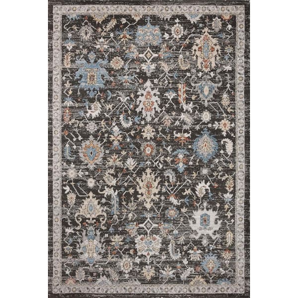 LOLOI II Odette Charcoal/Multi 6 ft. - 7 in. x 9 ft. - 6 in. Oriental Area Rug