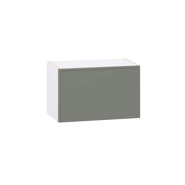 Fairview Moss Green Slim Shaker Assembled Wall Bridge Kitchen Cabinet with Lift Up (24 in. W x 15 in. H x 14 in. D)