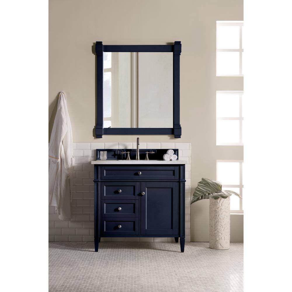 Victory Blue Traditional Rectangular Wood Wall Mirror 35"x39"