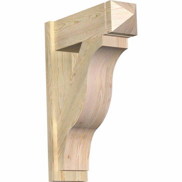 Ekena Millwork 8 in. x 32 in. x 24 in. Fuston Arts and Crafts Rough Sawn Douglas Fir Outlooker