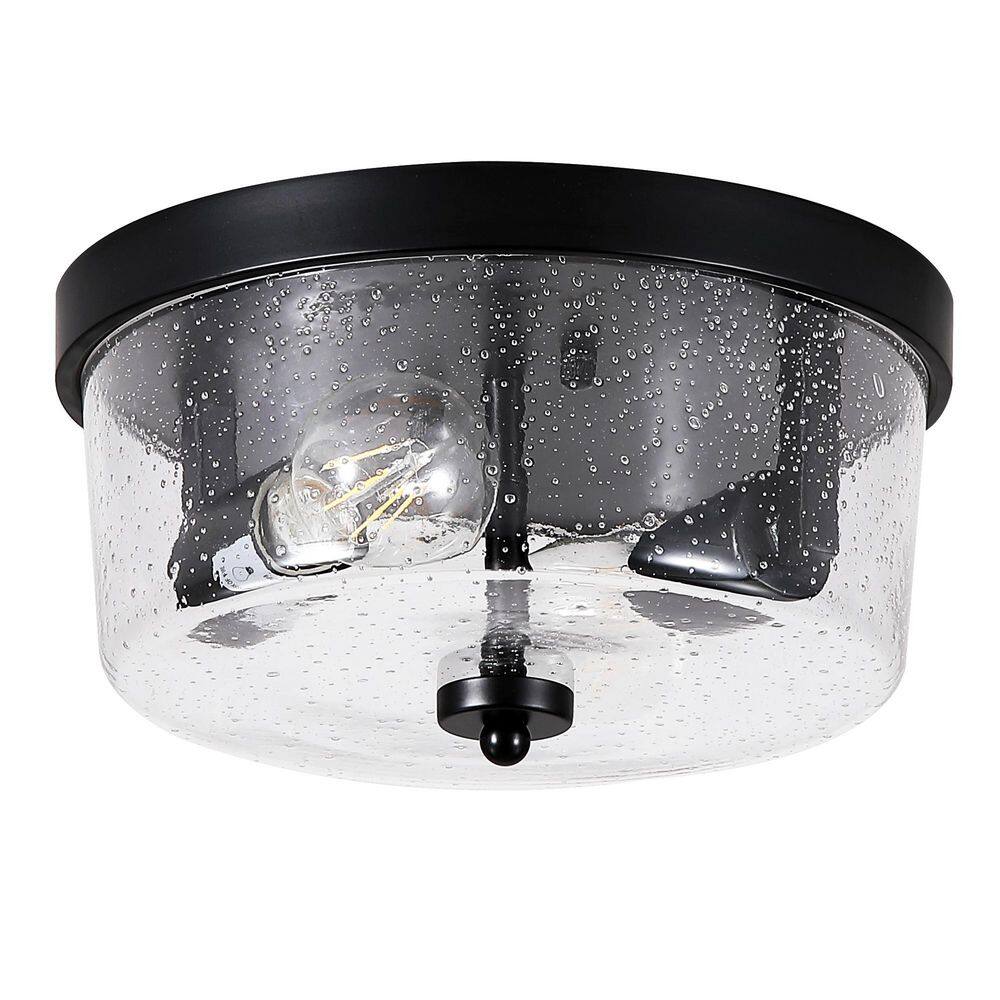 10.63 in. Modern Drum Matte Black Flush Mount Ceiling Light for Bedroom, Bulbs Not Included price history on PriceWatchPro