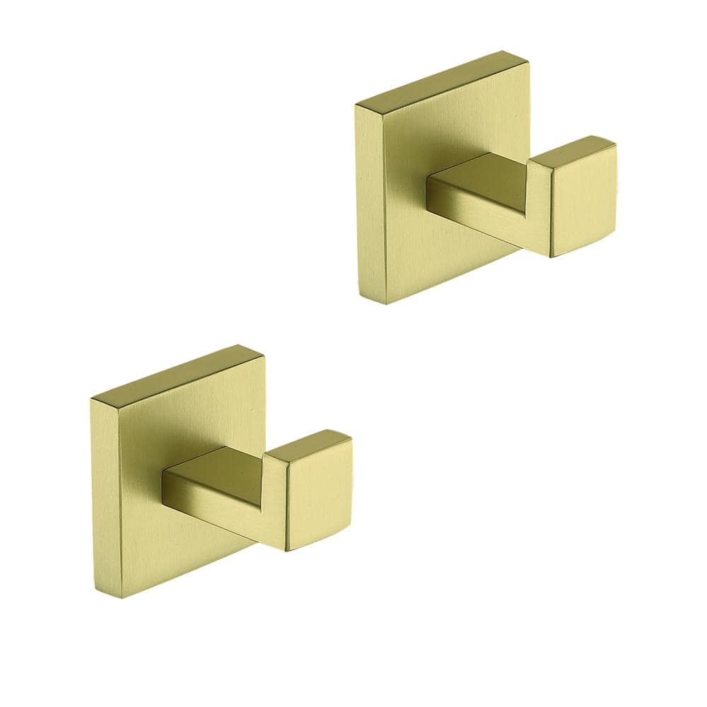 ruiling 2 Pack Square JHook Bath Robe/Towel Hook in Stainless Steel