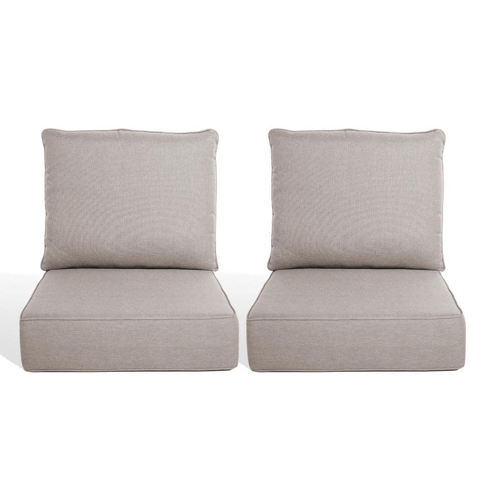 PlushCore 24 in. x 24 in. x 6 in. 4-Piece Deep Seating Outdoor Couch Thick Cushion Set in Beige (2-Set) price history on PriceWatchPro