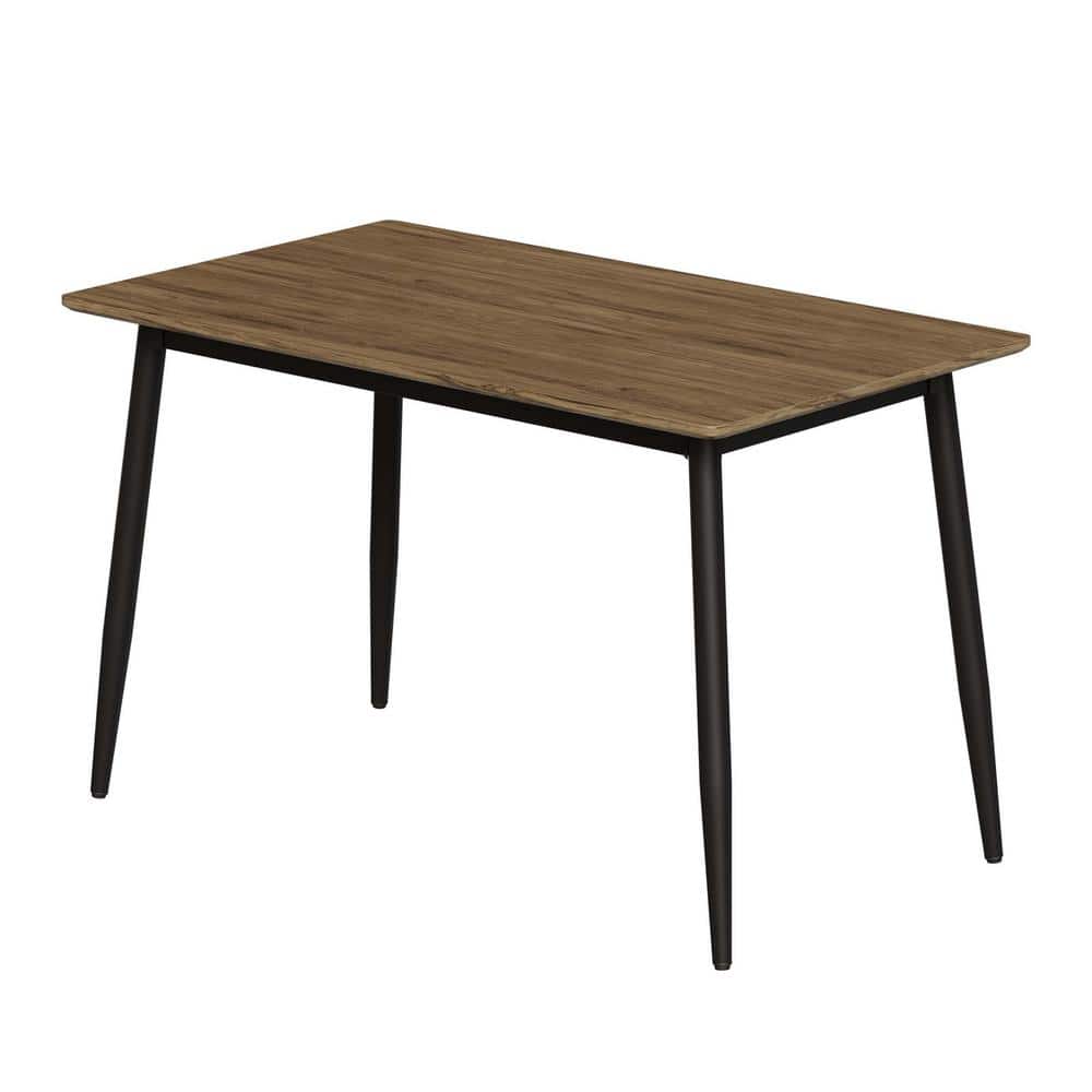 Modern Minimalist Wood Grain Tabletop Outdoor Dining Table, Stylish Dining 