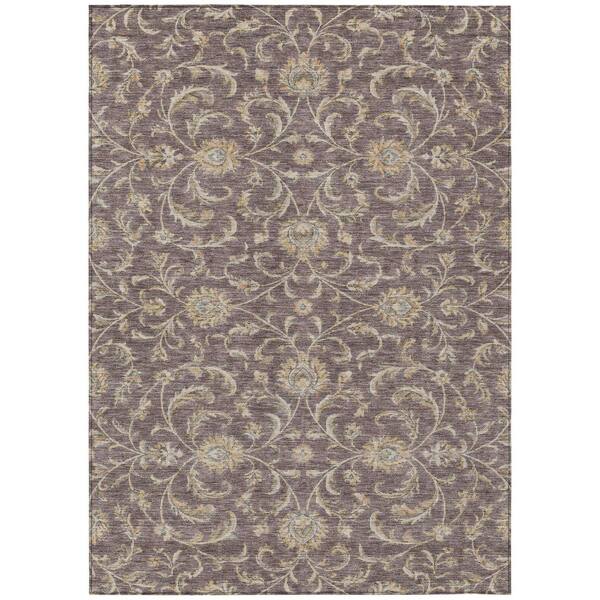 Chantille Machine Washable Indoor/Outdoor Abstract ACN3078 Plum 10 ft. x 14 ft. Area Rug