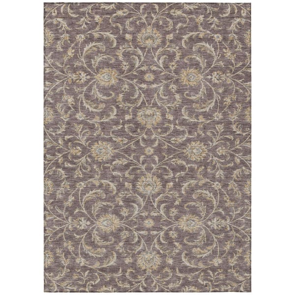 Chantille Machine Washable Indoor/Outdoor Abstract ACN3078 Plum 9 ft. x 12 ft. Area Rug