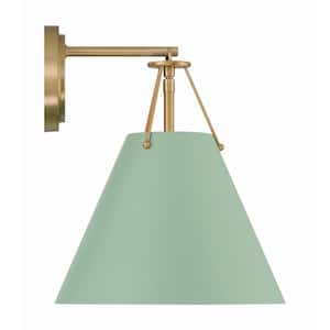 Xavier 1-light Vibrant Gold and Green Wall Sconce