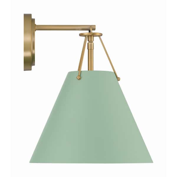 Crystorama Xavier 1-light Vibrant Gold and Green Wall Sconce