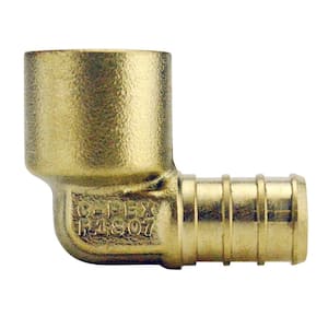1/2 in. Brass PEX-B x Female Solder 90-Degree Elbow