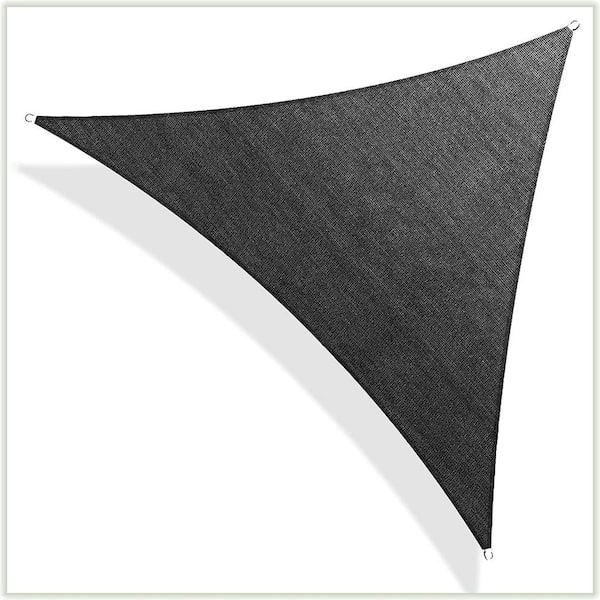 Yangming 12 ft. x 12 ft. x 17 ft. Black Triangle Heavy Weight Sun Shade Sails Canopy UV Block for Patio Garden Outdoor