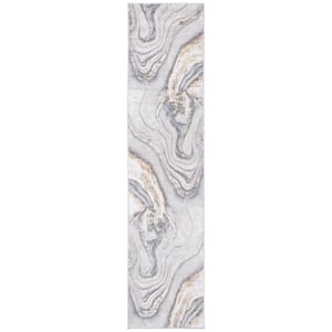 Orchard Gray/Gold 2 ft. x 17 ft. Abstract Runner Rug