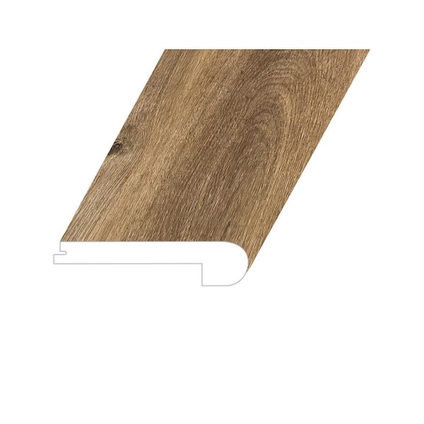 null Paragon Kira Walnut 1 in. Thick x 4.5 in. W x 94.5 in. L SPC Vinyl Flush Stair Nose Molding