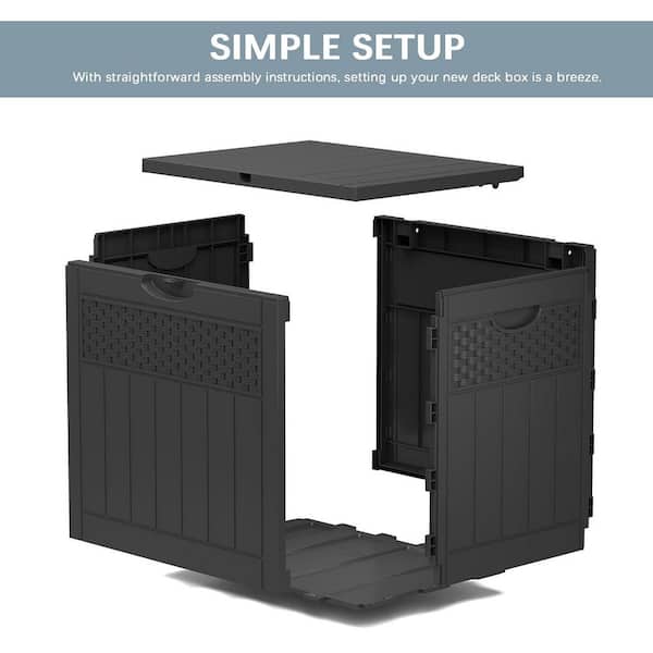33 Gal. Black Resin Deck Box with Lockable Lid Z0DB7H6ZLW