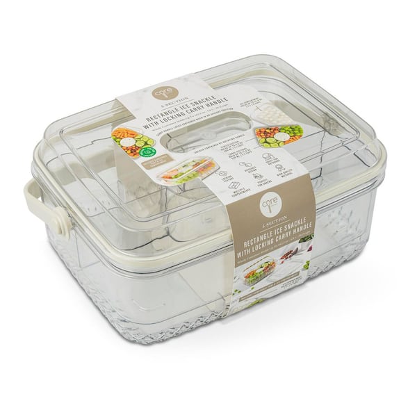 5 Section Rectangle Ice Snackle w/ Locking Carry Handle Food Storage Container